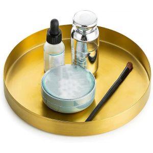 Plateau Décoratif Plateau Rond En Or Plateau De Bougie Plateau De Vanité En Acier Inoxydable Plateau De Parfum - Neuf