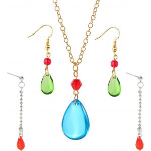 Kalhx-Lot De 3 Boucles D'oreilles À Tige En Forme De Château En Mouvement Inspiré Du Château Animé Hurl En Mouvement-Boucles D'oreilles Pendantes En Forme De Goutte D'eau Verte-Boucles D'oreilles À - Neuf