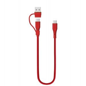 KAL-Câble De Charge 2 En 1 100 W Usb A/C Vers Usb C En Silicone Souple 5 A Sans N?uds Compatible Avec Macbook Pro/Air, Ipad Air/Pro 2024, Iphone 16, Galaxy S25 Ultra, Ps5, Switch (30 Cm) - Neuf