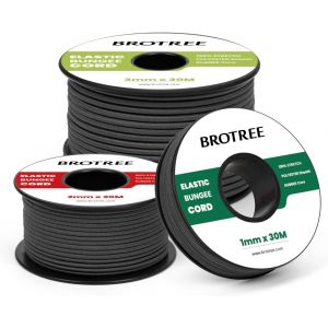 Tianyi-Cordon Elastique Corde Élastique 3mm X 20m Fil Elastique Couture Sandow Elastique Rond Pour Bracelet, Couture, Perle, Collier, Bijoux, Chapeaux, Tente Et Sac Dos - Noir - Neuf