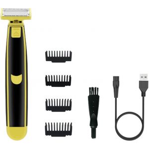 Checarzhn--No1-Tondeuse À Barbe Électrique,110v 220v Tondeuse Pour Le Corps,4 Peigne Limite,1 Pinceau De Nettoyage,Rasoir Humide Et Sec Pour Tout Le Corps,Usb,Cadeau De Fête Des Pères Pour Papa - Neuf