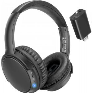 lbgwp60-Casque Pour Tv - Casque Sans Fil Pour Tv Bkm400 Avec Émetteur Bluetooth Usb, Portée 50M, Plug & Play, Son Clair, Léger Et Confortable, Jusqu'À 20 Heures D'Autonomie De Batterie - Neuf