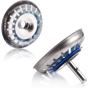 Bouchon Évier Inox 2pcs Bouchon De Crépine Pour Éviers En Acier Inoxydable Couvercle De Filtre Évier Pour Cuisine Et Salle De Bain Bouchon Dévier Trou Passoire Diamètre 80mm - Neuf