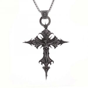 Collier Pendentif T&ecirc;te De Mort Croix Gothique Vintage Pour Hommes Mode F&ecirc;te Tendance Punk Bijoux Halloween Cadeaux - Neuf
