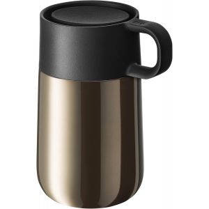 Letnerny-Mug De Voyage Impulse - En Acier Inoxydable - Fermeture Automatique - Ouverture &Agrave; 360&deg; - Garde Les Boissons Au Chaud Pendant 6h / 12h Froid - Marron - Neuf