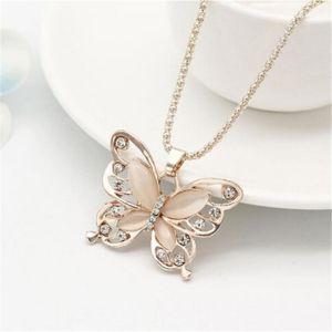 Collier Papillon En Opale Creuse, Chaîne De Pull, Collier Pour Femme, Collier En Alliage, Pendentif De Rencontre, Cadeaux Pour Femmes Et Filles, Or - Neuf