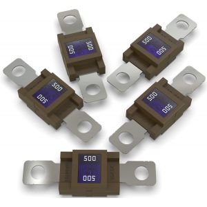Fusible Mega À Courant Élévé/Verrouillage À Vis 80-500A Choix : 500A Ampères, Marron, 5 Pièces[CAR8301345] - Neuf