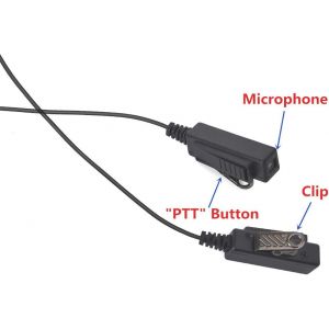 Radio Earpiece Compatible with Motorola CP040 DP1400 XT420 Walkie Talkie,Microphone with Earphone,Transparent Acoustic Tube Earpiece (2 Pcs) - Neuf