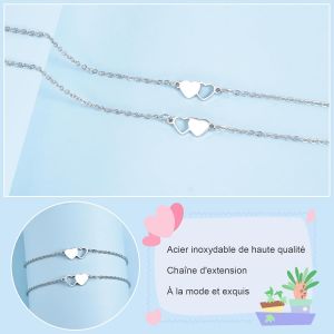 Bracelets Pour Soeurs En Acier Inoxydable - Cadeaux D'anniversaire En Forme De Coeur Pour Meilleures Amies[Bra9201338] - Neuf
