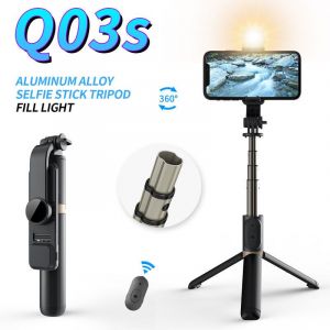 Selfie Stick, Une Rotation &Agrave; 360&deg; Selfie Stick Mini Tr&eacute;pied Selfie Stick Sans Fil Extensible T&eacute;lescopique Monopode R&eacute;glable Amovible Avec T&eacute;l&eacute;commande Stable Stand Pour Iphone - Neuf