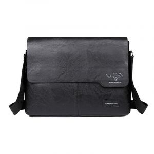 Sac à Bandoulière en Cuir PU pour Homme,Sacoche de Bombes,Document Exécutif,Vintage,de Travail,d'Affaires,de Styliste - Black - Neuf