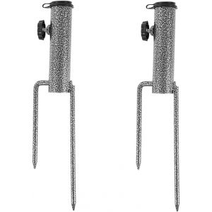 Ulteronixshop-Lot De 2 Ancrages En Acier Pour Parasol De Plage, Support &Agrave; Vis Pour Pelouse, Terrasse, Ext&eacute;rieur, Jardin, Plage, P&ecirc;che - Neuf