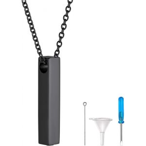 Trahoo-Collier Urne Funéraire Acier Inoxydable, Collier Arbre De Vie/Colonne/Chat/Sablier/Coeur, Pendentif Personnalisé Collier Urne Crémation Pour Homme Femme - Neuf