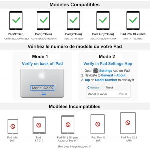 KALANKA-Clavier pour iPad 9 &egrave;me 2021/8&egrave;me/7&egrave;me G&eacute;n&eacute;ration 10.2 Pouces 2020/2019 avec Pav&eacute; Tactile, Coque Clavier pour iPad Air 3/Pro 10.5"" Magn&eacute;tique D&eacute;tachable AZERTY Layout Fran&ccedil;ais Bluetooth, Noir - Neuf