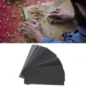 Kit de papier abrasif humide/sec, feuilles abrasives, outil de brunissage 93 x 230 mm (36 pieces) - Neuf