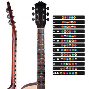 Autocollants de doigté de guitare pour débutants 1 ensemble d'autocollants de doigté de guitare électrique Autocollants de frettes de guitare électrique Autocollants de frettes de guitare électrique - Neuf