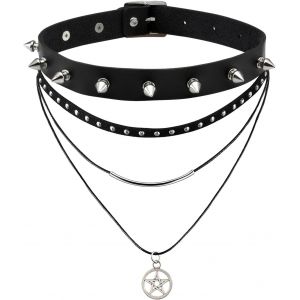 Kal-Pu Choker Avec Triple Collier Set Punk Gothic Choker Avec Pendentif Unique - Neuf