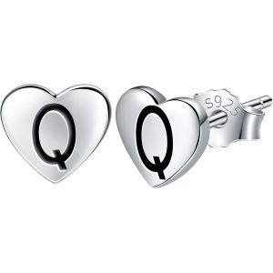 Kal-Amour Lettre A-Z Boucles D'oreilles Femme Argent Sterling 925, Diamètre 8mm - Neuf