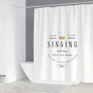 Rideau De Douche De Salle De Bains Imprimé Lustre Nordique Géométrique Simple,Rideau De Décoration De Maison Imperméable En Polyester Avec 12 Crochets.Wxy-20241209000015.W120Xh180Cm - Neuf