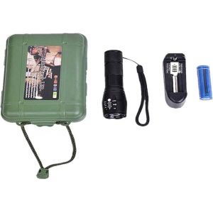 Sjzg-Lampe De Poche Led, Rechargeable Led Lampe De Poche Tactique Ext&eacute;rieure Avec Chargeur Usb Et Batterie 18650 5 Modes &Eacute;tanche &Agrave; Mise Au Point R&eacute;glable Pour Les Sports De Plein Air - Neuf