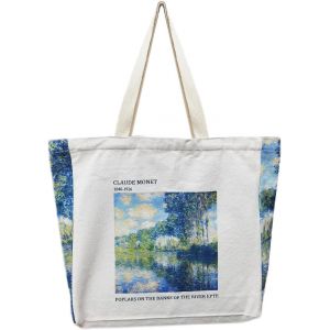 TIANYI-Sac Tissu, Tote Bag, Sac Toile, Sacs de Courses et Cabas, Sac en Toile de Jute, Sac Fourre Tout,Sac courses, Sac Jute Extra Large, Sac en Tissu Imprimé pour Femme,le Shopping, L'école - Neuf