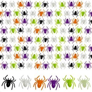 Cauc-Visagevitalit 200pcs Araignée Réaliste Décoration D'halloween, Mini Araignée 6 Colorées, Réaliste Effrayant Araignée Farce Halloween, Décorations De Maison Hantée Pour Halloween Fêtes - Neuf
