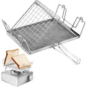 Grille-Pain De Camping, En Acier Inoxydable, Pliable, Pour Réchaud À Gaz, Compact, Accessoires De Camping ¿ Idéal Pour L'Extérieur, Le Camping, Les Barbecues Et La Randonnée - Neuf