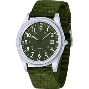 Montres Pour Homme-Montre &Agrave; Quartz Pour Sports De Plein Air Avec Date-Montre Militaire Avec Bracelet En Maille.[J765] - Neuf