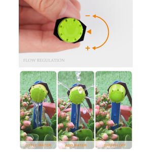 100pcs Vert Goutteur Irrigation Réglable + 100PcsTee Joint de Tuyau Système D'arrosage Automatique Goutte à Goutte Micro Gicleurs Drippers pour Plante Serre DIY Jardin - Neuf