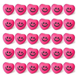 30pcs 1,5 pouce Stress Balls 's Day Coeur En forme de Squishy Ball Smile Visage Mousse Stress Relief Ball - Neuf