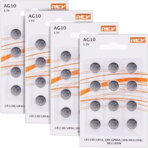 Lot de 48 Piles AG10 1.5V,Pile Bouton au Lithium Alcaline,LR1130,LR54,L1131,189,GP89A,389,SR1130W,SR1130SW - Neuf