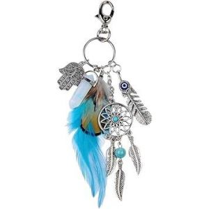 Porte-Clés Bohême Pendentif Attrape-Rêves Porte-Clés Porte-Clés Clip Porte-Clés Porte-Clés De Voiture Porte-Clés Sac À Main Boucle Breloques Accessoires Bleu Durable Et Pratique-Générique - Neuf