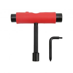 Cle A Molette 3 Trous En Forme De T Et De L Pour L'entretien Des Plaques Coulissantes De Skateboard (Rouge) - Neuf