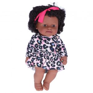 Poupee bebe fille noire de 30 cm, cheveux afro, realiste, africaine, cadeau de Noel pour enfants, Q12-075C - Neuf