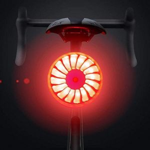 Feu Arrière De Vélo, Frein Intelligent, Rechargeable Par Usb, 5 Modes D'éclairage, Rouge Haute Intensité, Étanche, Pour Casque Et Sac À Dos - Neuf