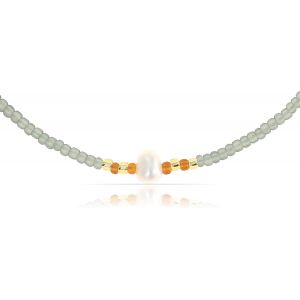 Kal-Collier De Perles Designer - Bijou De Plage Et De Surfeur En Filigrane D'eau Douce - Étanche Et Fabriqué À La Main Pour Femme - Neuf