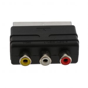 Convertisseur Adpater Audio Vidéo Scart 20 Broches Vers Adaptateur 3 RCA pour PS4 WII DVD - Permet d'Utiliser le Câble AV 3RCA sur l'Entrée Péritel du Téléviseur - Neuf