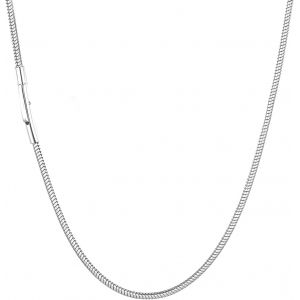 Kal-Collier Cha&icirc;ne Serpent, Argent/Noir Cha&icirc;ne De Serpent, 2/3/4mm Serpent Acier Inoxydable Collier, Collier Serpent En Argent, Collier Chaine Maille Serpent Homme Longueur 46-71cm - Neuf