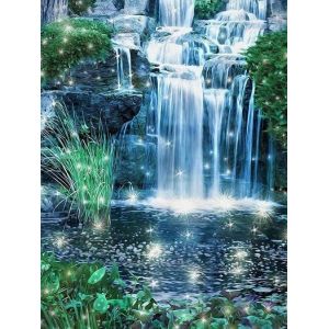 Kit Complet De Peinture Diamant 5d ¿¿ Faire Soi-M¿ºme, Motif Cascade Et Herbe, Broderie De Paysage, Point De Croix, Strass, D¿¿Coration D'int¿¿Rieur, 30 X 40 Cm - Neuf