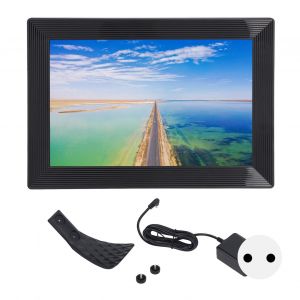 Cadre photo numerique WiFi 10.1, ecran tactile IPS, rotation automatique, 16 Go de stockage, prise UE 100-240 V - Neuf