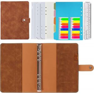 Eryi-Carnet À Anneaux A5 Rechargeable,Pu Cuir Carnet À Anneaux Rechargeable Pour Travail De Voyage Et Organisateur,Cadeau Pour Filles, Garçons - Neuf
