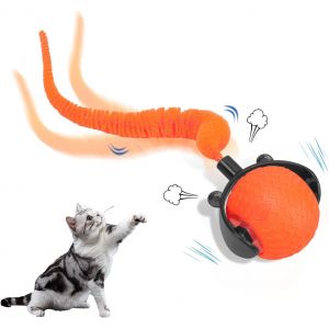 Jouet Interactif Pour Chat D'intérieur,Automatique Balle Interactive Chat Jouet Pour Chats Contre L'ennui,Balle Magique Pour Chats Et Chiens,Jouet D`Enrichissement Et D`Exercice (Orange) - Neuf