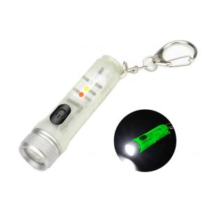 HUTP-Lampe de poche fluorescente,Mini porte-clés,Rechargeable,multifonction,torche magnétique Portable,voyant d'avertissement IP66,1 à 10 pièces-1 PC fluorescent-500mah battery - Neuf