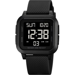 Montre Numérique De Sport Pour Homme Étanche Avec Alarme/Compte À Rebours/Double Heure/Chronomètre/12/24 H Avec Rétroéclairage Led.[J329] - Neuf