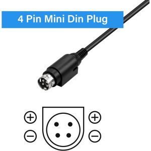 Câble D'alimentation De Voiture 12 V Dc 18 Awg De 2,5 M,Allume-Cigare Mâle Vers Mini Din Mâle À 4 Broches Pour Dvd,Tv Lcd,Dvr De Voiture,Appareil Photo - Neuf
