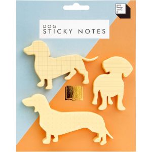 Good Design Works Notes Adh&eacute;sives Pour Chien | Comprend 3 Motifs S&eacute;par&eacute;s | Blocs-Notes Adh&eacute;sifs En Forme De Chien | Blocs Adh&eacute;sifs En Papier Fantaisie | Fournitures De Bureau | Papier &Agrave; Notes, Jaune - Neuf