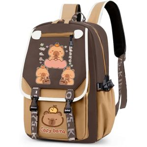 Capybara Sac &agrave; Dos Enfant,Capybara Sacs Scolaires Sac d'&eacute;cole Sacs Scolaires pour &Eacute;tudiant Outdoor Voyage &Eacute;cole Sortie de Printemps Daypacks Imperm&eacute;able 46x29x16cm.[B198] - Neuf