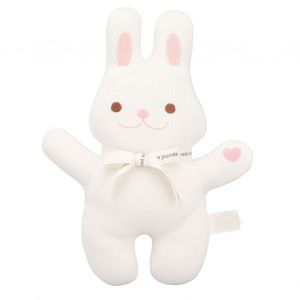 Peluche Mignonne, Confortable, Lavable En Machine, En Coton, Adorable Lapin Blanc Creme. - Neuf