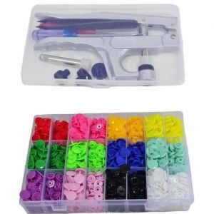 360 Paires Bouton De Pression Plastique T5, T3 Multicolore 20 Couleurs + 1 Pince. - Neuf