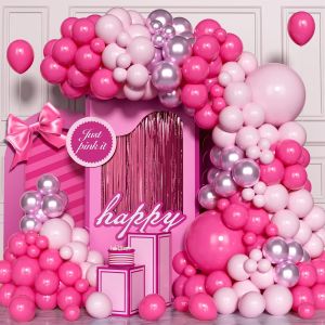 Pink And Hot Pink Balloon Arch Kit, 120 Pcs Garland Balloons Dark Pink Pastel Fuchsia For Girls Princess Theme Decoration Birthday Party Baby Shower Engagement Birthday Wedding - Neuf